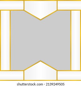 White and gold frame square background design