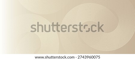 White and gold gradient vector background, featuring subtle circular line patterns. White and gold vector background in calm and modern texture. Minimal vector background in white and gold color.