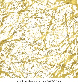 White and gold grunge vintage background. Abstract scratch background. Easy editable vector illustration.Shiny textured backdrop. Texture of gold foil.