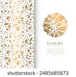 White and gold invitation card design with vector mandala pattern. Vintage ornament template. Can be used for background and wallpaper. Elegant and classic vector elements great for decoration.