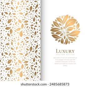 White and gold invitation card design with vector mandala pattern. Vintage ornament template. Can be used for background and wallpaper. Elegant and classic vector elements great for decoration.