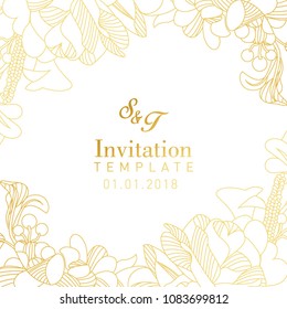 White and Gold Invitation Design