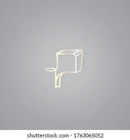 White gold line art sacral geometry gradient symbol icon in modern style. Can be used for fluent design poster, electronic music technology cover, ethnic jewellery concept, flyer, logo, t-shirt print.