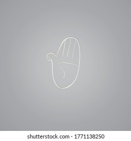 White gold line art sacral geometry gradient symbol icon in modern style. Can be used for fluent design poster, electronic music technology cover, ethnic jewellery concept, flyer, logo, t-shirt print.