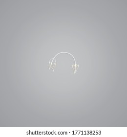 White gold line art sacral geometry gradient symbol icon in modern style. Can be used for fluent design poster, electronic music technology cover, ethnic jewellery concept, flyer, logo, t-shirt print.