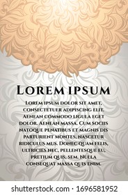 White and gold luxury background vector. Islamic paisley mandala royal pattern card template. Ethnic design for Ramadan, Christmas, New year holiday, beauty spa salon, wedding invitation,save the date