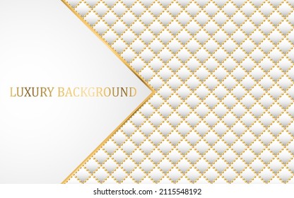 White and gold luxury background. Vector illustration.