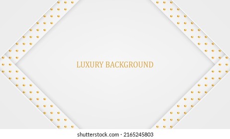 White and gold luxury background. Vector illustration.