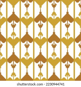 White and gold luxury line art ornamental seamless pattern. Grid geometric oriental design. Art deco abstract background. 