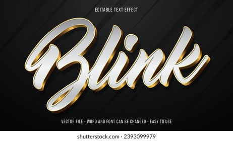 White and gold luxury style editable text effect, gold text style