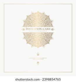 White and gold mandala frame. Vector pattern template. Golden design elements. Traditional Turkish, Indian motifs. Great for fabric and textile, wallpaper, packaging or any desired idea.