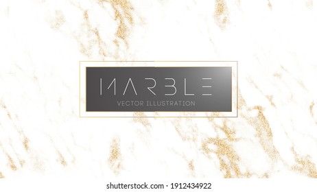 Weißer goldener Marmor-Halbton-Textur. Hochzeitsdesign, Vektorgrafik. Luxuriöse, goldene Marmor-Struktur für Partyeinladung. EPS10.