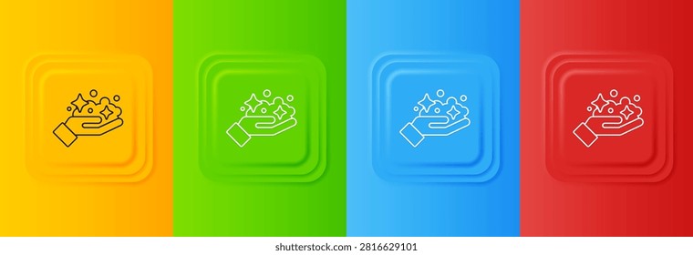 White Gold mine icon isolated on colorful background. Set icons in square buttons. Vector