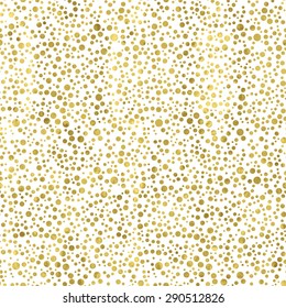 White and gold  pattern. Abstract geometric modern background. Vector illustration.Shiny backdrop. Texture of gold foil. Art deco style. Polka dots, confetti.