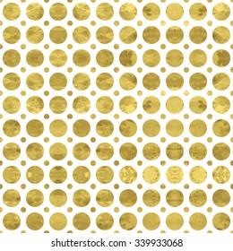 White and gold  pattern. Abstract geometric modern background. Vector illustration.Shiny backdrop. Texture of gold foil. Art deco style. Polka dots, confetti.
