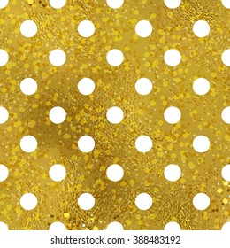 White and gold  pattern. Abstract polka dot background. Vector illustration.