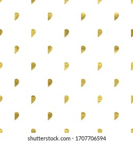 White and gold seamless pattern with glitter foil textured drops. Abstract artistic confetti background. Bright shiny illustration for fabric design, wallpaper, decorative paper, web