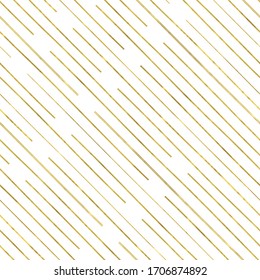Weiße und goldene nahtlose Muster mit Streifen glitter Folie strukturiert. Abstrakter künstlerischer, einfacher, minimaler Hintergrund. Helle glänzende Illustration für Stoffdesign, Tapete, Dekorpapier, Web