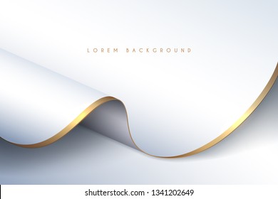 White And Gold Textile Background