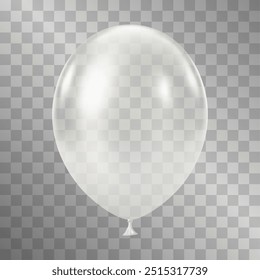 White Gold transparent balloon. 3D glitter luxury realistic balloons. Christmas party, birthday and anniversary decoration. Celebration holiday design element. Vector illustration.