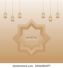 white and gold vector design for Eid al-Fitr for greetings on social media posts