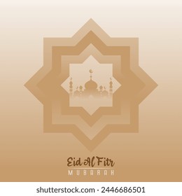 white and gold vector design for Eid al-Fitr for greetings on social media posts