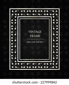 White gold vintage frame, vector