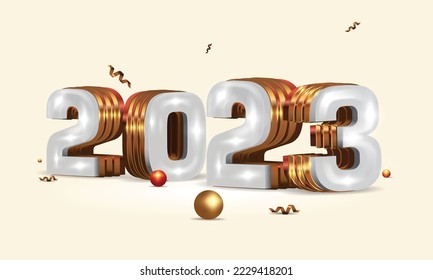 White and Golden 3d 2023 Design