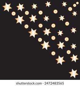  White, golden and black  color combination star gradient background design .