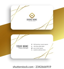 White and golden elegant business card template vector