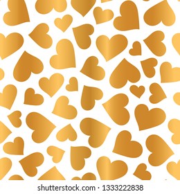 White and golden seamless vector background with elements of hearts. Perfect for gift wrapping paper, invitations, fabric, wall paper, scrapbooking, quilting, home decor and projects. 