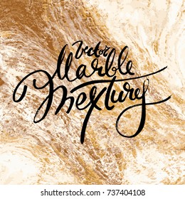 White and golden vector marble texture. Hand draw painting with marbled texture and gold and bronze colors. Gold, brown marble background. Abstract marble pattern. Liquid painting, liquid technique