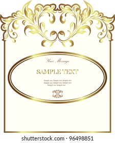 White gold-framed label