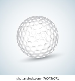 White Golf Ball. Realistic Vector Illustration. Isolated vector illustration.