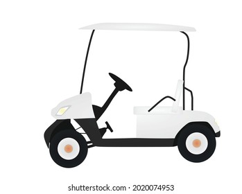 White golf car. vector illustration