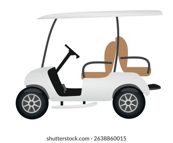 White golf car. vector illustration