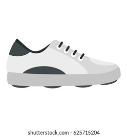 White golf shoe icon flat isolated on white background vector illustration