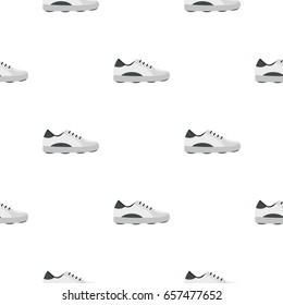 White golf shoe pattern seamless background in flat style repeat vector illustration