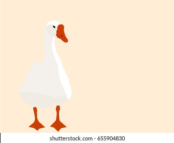 White goose, flat design, vector, eps 10