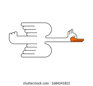White goose flying isolated. ducks bird of passage. vector illustration
