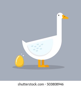 White Goose And Golden Egg. Business Concept