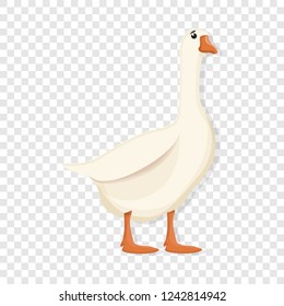 White goose icon. Cartoon of white goose vector icon for web design  