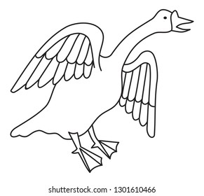 White goose with long neck