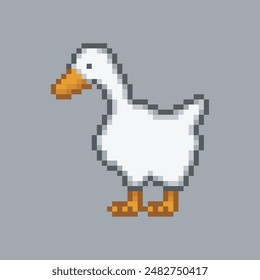 White goose, meme pixel art