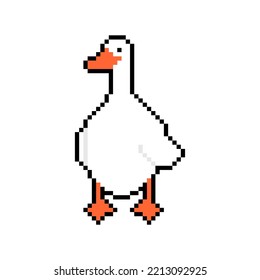 White Goose Pixel Art 8 Bit Stock Vector (Royalty Free) 2213092925 ...