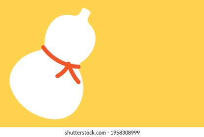 White gourd with red string, yellow background