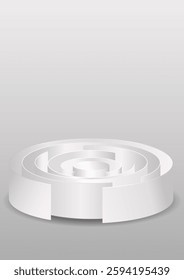 White gradient 3D podium vector