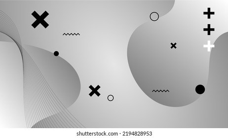 white gradient abstract background with memphis elements