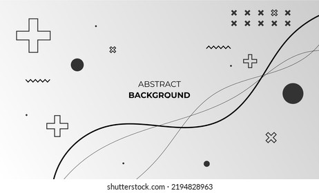 white gradient abstract background with memphis elements