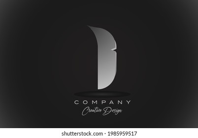Icono del logotipo de la letra del alfabeto gradiente blanco con fondo negro. Diseño creativo para empresas y negocios